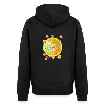 Flowers in bouquet. - Unisex Premium Organic Zip Hoodie - black - Back - Nico (187cm)