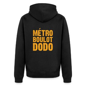 Métro Boulot Dodo - Veste à capuche bio Premium Unisexe - noir - Dos - Nico (187cm)