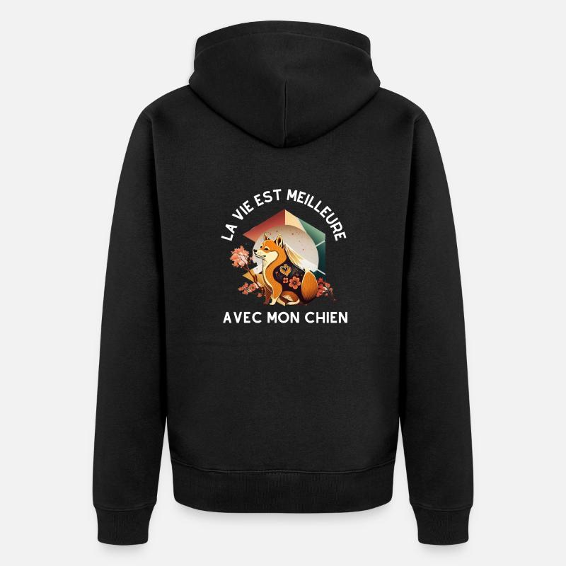 Avec mon chien - Veste à capuche bio Premium Unisexe - noir