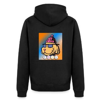Cooler Hund. Haustiere - Unisex Premium Bio Zip Hoodie - Schwarz - Hinten - Nico (187cm)