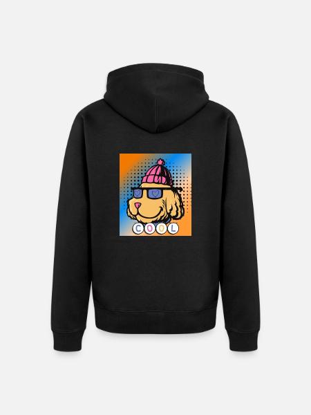 Cool dog. Pets - Unisex Premium Organic Zip Hoodie - black