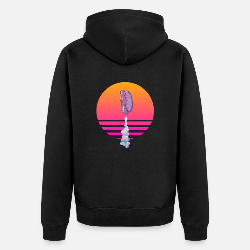 Fusée à hot-dog - Veste à capuche bio Premium Unisexe - noir