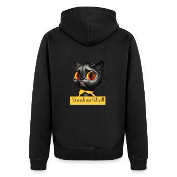 iMachWas Cat - Veste à capuche bio Premium Unisexe - noir - Dos - Nico (187cm)