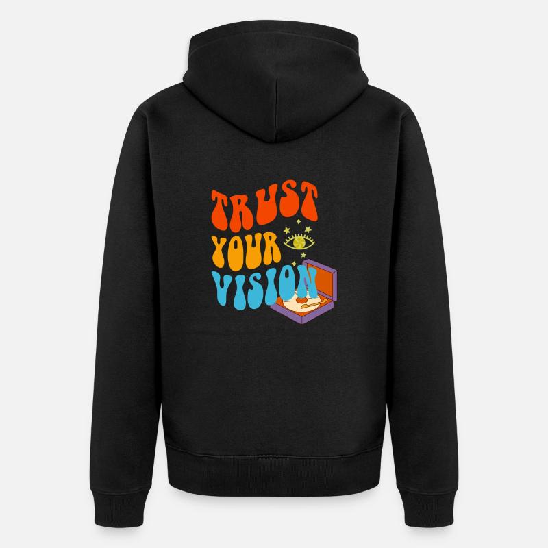 Trust Your Vision Turntable - Unisex Premium Bio Zip Hoodie - Schwarz