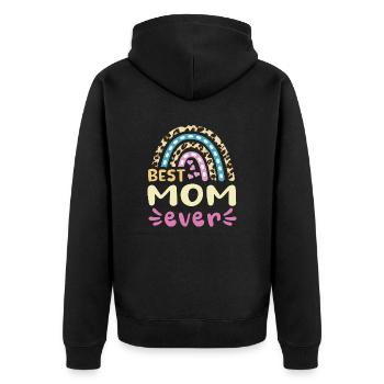 Best Mom ever -beste Mutter design - Unisex Premium Bio Zip Hoodie - Schwarz - Hinten - Nico (187cm)
