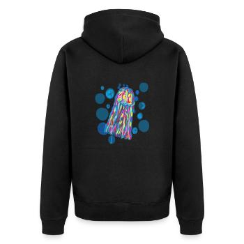 Méduses colorées - Veste à capuche bio Premium Unisexe - noir - Dos - Nico (187cm)