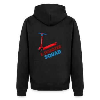 E-Scooter Roller Scooter - Unisex Premium Bio Zip Hoodie - Schwarz - Hinten - Nico (187cm)