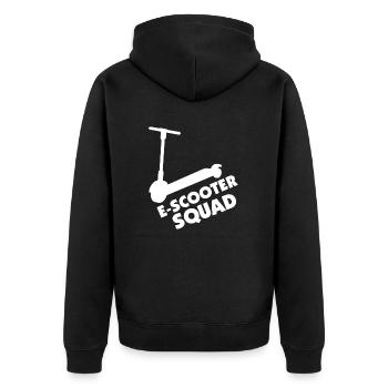 E-Scooter Roller Scooter - Unisex Premium Bio Zip Hoodie - Schwarz - Hinten - Nico (187cm)