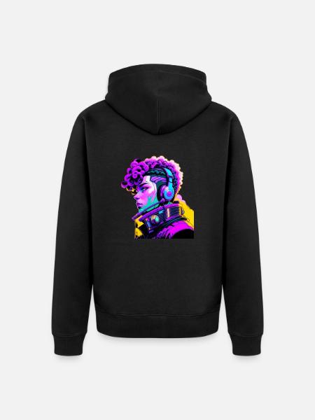 Musik Cyborg Headset - Unisex Premium Bio Zip Hoodie - Schwarz