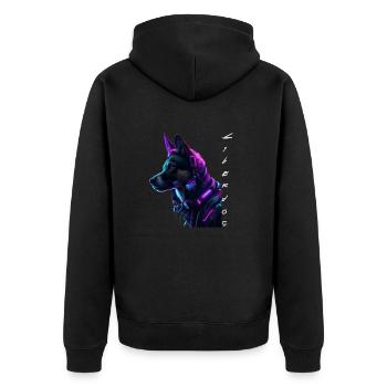 Cyberdog - Unisex Premium Bio Zip Hoodie - Schwarz - Hinten - Nico (187cm)
