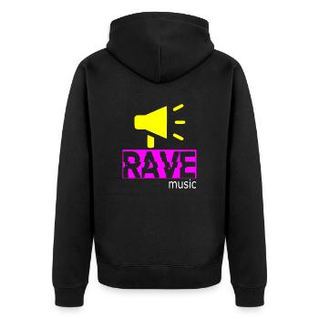 Musique rave - Veste à capuche bio Premium Unisexe - noir - Dos - Nico (187cm)
