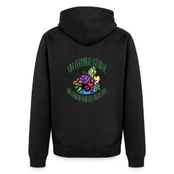 Un fermier génial un chuchoteur des cultures - Veste à capuche bio Premium Unisexe - noir - Dos - Nico (187cm)