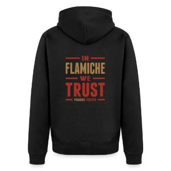 In Flamiche we trust - Veste à capuche bio Premium Unisexe - noir - Dos - Nico (187cm)
