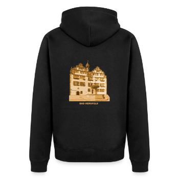 Bad Hersfeld Kurstadt Festspielstadt Hessen - Unisex Premium Bio Zip Hoodie - Schwarz - Hinten - Nico (187cm)
