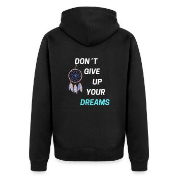 N’ABANDONNEZ PAS VOS RÊVES - Veste à capuche bio Premium Unisexe - noir - Dos - Nico (187cm)