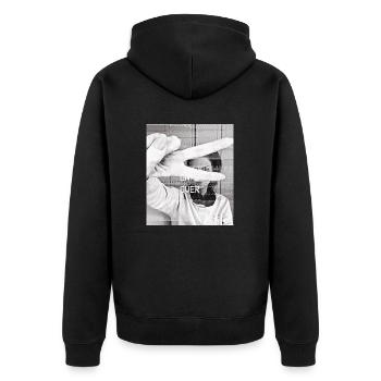 Game Over - Unisex Premium Bio Zip Hoodie - Schwarz - Hinten - Nico (187cm)