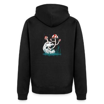 Crâne et champignons - Veste à capuche bio Premium Unisexe - noir - Dos - Nico (187cm)