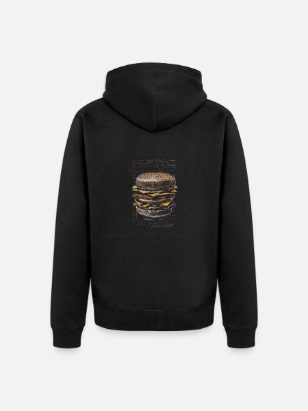 Hamburg sketch Leonardo da Vinci - Unisex Premium Organic Zip Hoodie - black