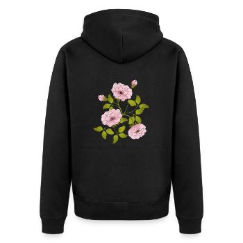 Flowers - Unisex Premium Organic Zip Hoodie - black - Back - Nico (187cm)