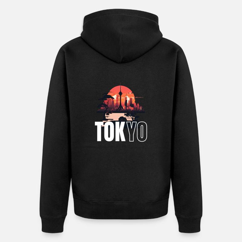 Kanji Chic - Unisex Premium Organic Zip Hoodie - black