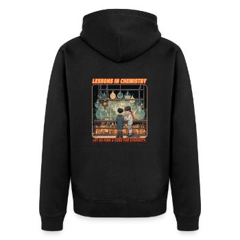 Lessons for Chemisty - Unisex Premium Organic Zip Hoodie - black - Back - Nico (187cm)