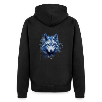 Wolf T-Shirt Wolves Wolf Pack Animal Lover - Unisex Premium Organic Zip Hoodie - black - Back - Nico (187cm)
