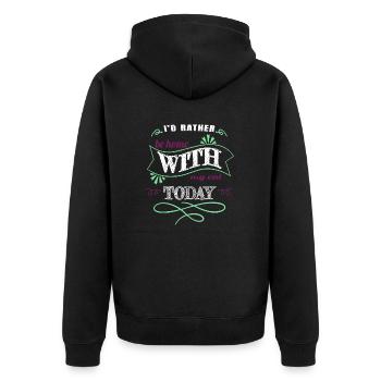 cadeau d’anniversaire bday aw chat amant noeud papillon anti - Veste à capuche bio Premium Unisexe - noir - Dos - Nico (187cm)
