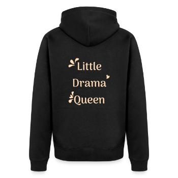 Litlle Drama Queen - Unisex Premium Bio Zip Hoodie - Schwarz - Hinten - Nico (187cm)