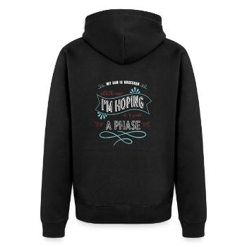 Vaisseau spatial Vaisseau spatial Humour Couleurs Anniversaire - Veste à capuche bio Premium Unisexe - noir - Dos - Nico (187cm)