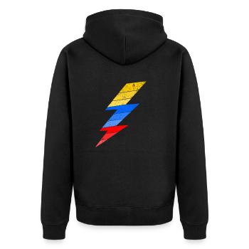 Eclair NASCAR Racing Courses Américaines - Unisex Premium Bio Zip Hoodie - Schwarz - Hinten - Nico (187cm)