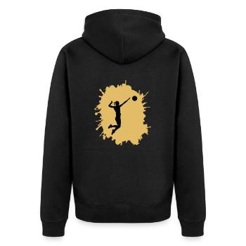 Blobs de handball pour femmes - Veste à capuche bio Premium Unisexe - noir - Dos - Nico (187cm)