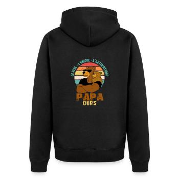 LE SEUL L Unique L AUTHENTIQUE cadeau papa OURS - Veste à capuche bio Premium Unisexe - noir - Dos - Nico (187cm)