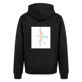 Fregate Magnifizens - Unisex Premium Bio Zip Hoodie - Schwarz - Hinten - Nico (187cm)