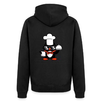 Penguin Chef Chef Chef Hat Cooking Sunglasses - Unisex Premium Organic Zip Hoodie - black - Back - Nico (187cm)