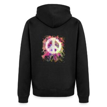 Cadeau de puissance de fleur de paix mondiale de paix - Veste à capuche bio Premium Unisexe - noir - Dos - Nico (187cm)
