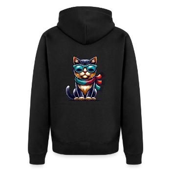 Lunettes de soleil chat BD - Veste à capuche bio Premium Unisexe - noir - Dos - Nico (187cm)