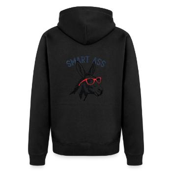 Besserwisser - Unisex Premium Bio Zip Hoodie - Schwarz - Hinten - Nico (187cm)