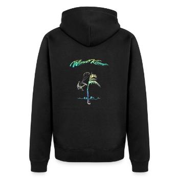 Kitesurfer Palm - Unisex Premium Organic Zip Hoodie - black - Back - Nico (187cm)
