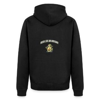 Fresh Like an Avocado - Unisex Premium Bio Zip Hoodie - Schwarz - Hinten - Nico (187cm)