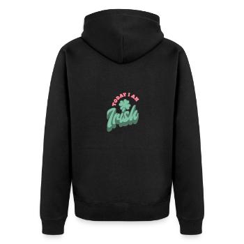 Today I Am Irish: Celebrate the Spirit - Unisex Premium Organic Zip Hoodie - black - Back - Nico (187cm)