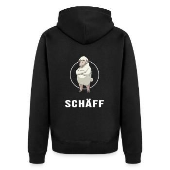 Chef (Schäff) Teamleiter Boss Führungskraft CEO - Unisex Premium Bio Zip Hoodie - Schwarz - Hinten - Nico (187cm)
