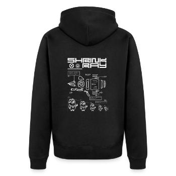 Minions Construction Plan For Shrink Ray - Unisex Premium Organic Zip Hoodie - black - Back - Nico (187cm)