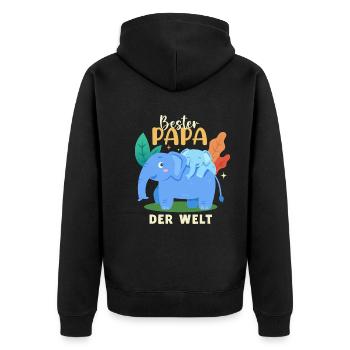 Best Dad in the World Design for Father's Day - Unisex Premium Organic Zip Hoodie - black - Back - Nico (187cm)