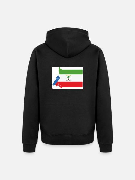 Flagge Äquatorialguinea, Map - Unisex Premium Bio Zip Hoodie - Schwarz