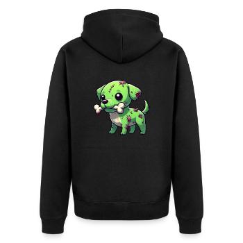 Mignon Halloween chien zombie beagle avec os - Veste à capuche bio Premium Unisexe - noir - Dos - Nico (187cm)