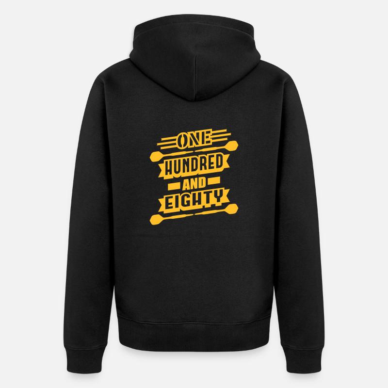 One Hundred and Eighty (Darts) - Unisex Premium Organic Zip Hoodie - black
