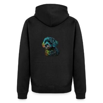CUTE POODLE - Unisex Premium Organic Zip Hoodie - black - Back - Nico (187cm)