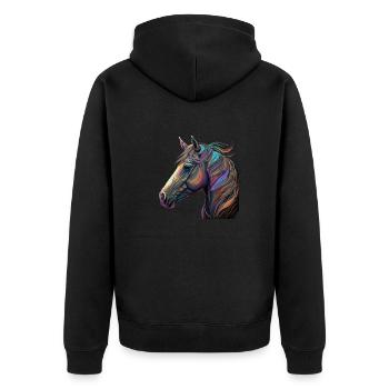 CHEVAL AU VENT - Veste à capuche bio Premium Unisexe - noir - Dos - Nico (187cm)