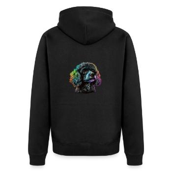 BEAU CANICHE - CHIEN - OREILLE COULEURS - CADEAU - Veste à capuche bio Premium Unisexe - noir - Dos - Nico (187cm)