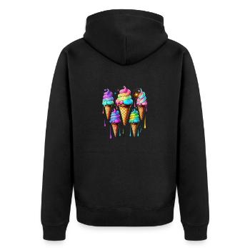 SEALING ICE - Unisex Premium Organic Zip Hoodie - black - Back - Nico (187cm)